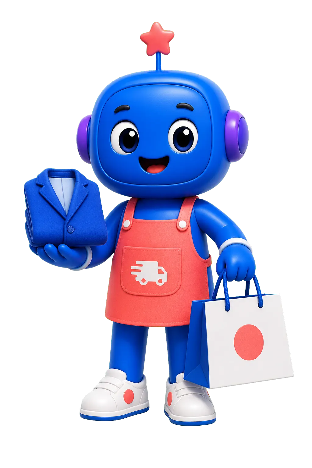 Qiu como experto de compras, mostrando un producto